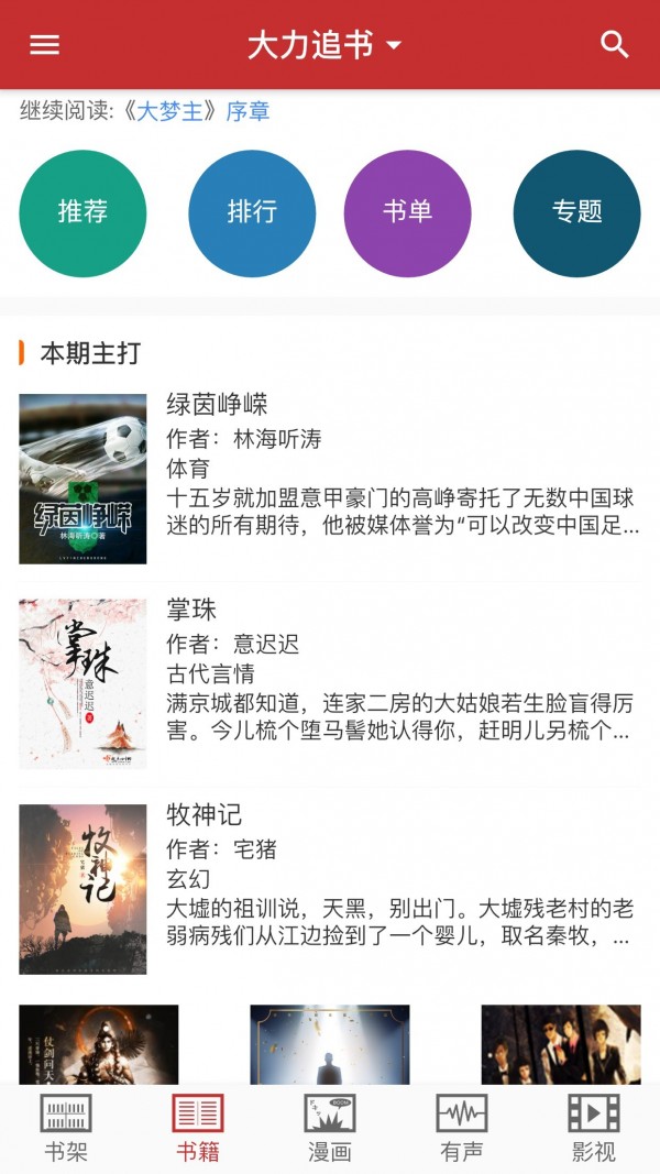 大力追書