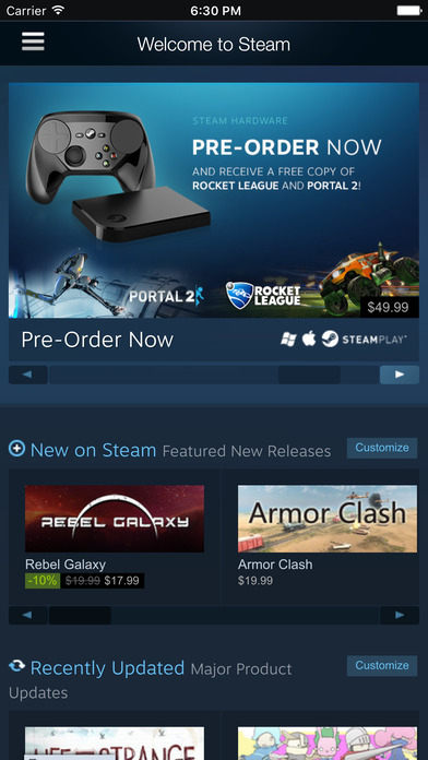 Steam mobile